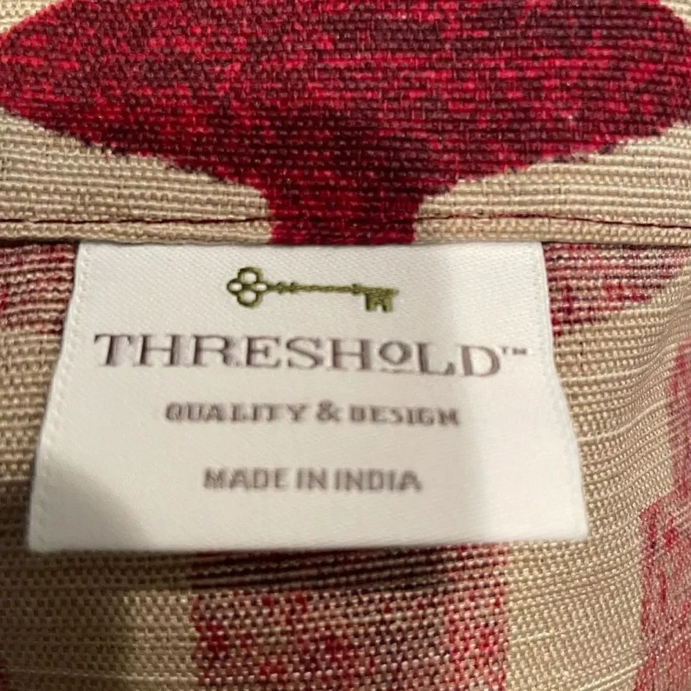Target Threshold Curtain Panel Aruba 54”X84” One Panel Red/Burgundy Off White Ta